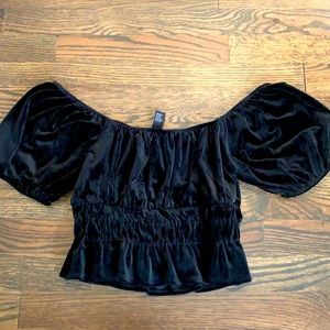 Never worn velvet crop top